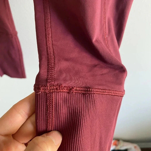 LULULEMON Purple Cropped Mid-Rise Leggings With Pockets  Size 6 - Picture 8 of 16